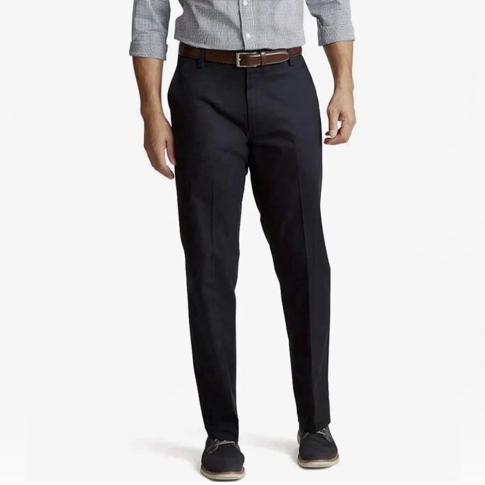 Dockers Classic Fit Signature Khaki Lux Cotton Stretch Pants Navy Size 48x32